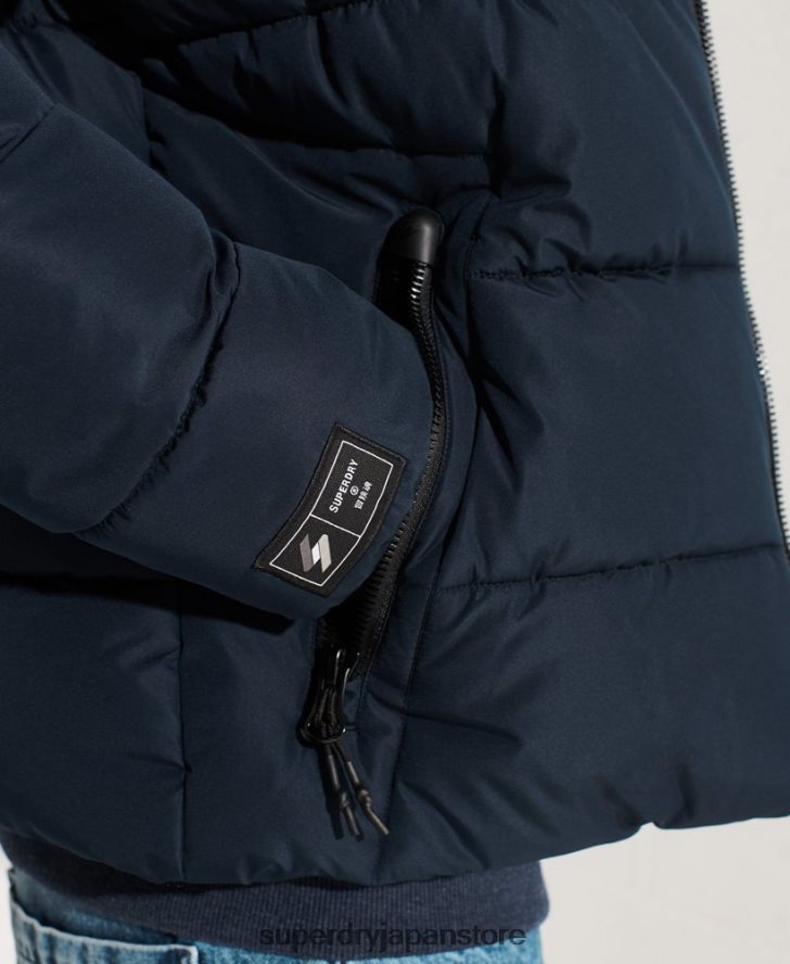 フードなしスポーツダウンジャケット 男性 Superdry 衣類 海軍 2J62PZ4676