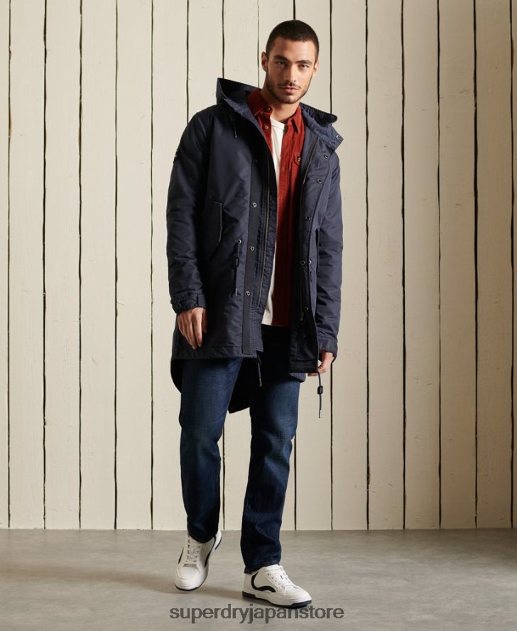 ミリタリーフィッシュテールパーカー 男性 Superdry 衣類 青 2J62PZ4680