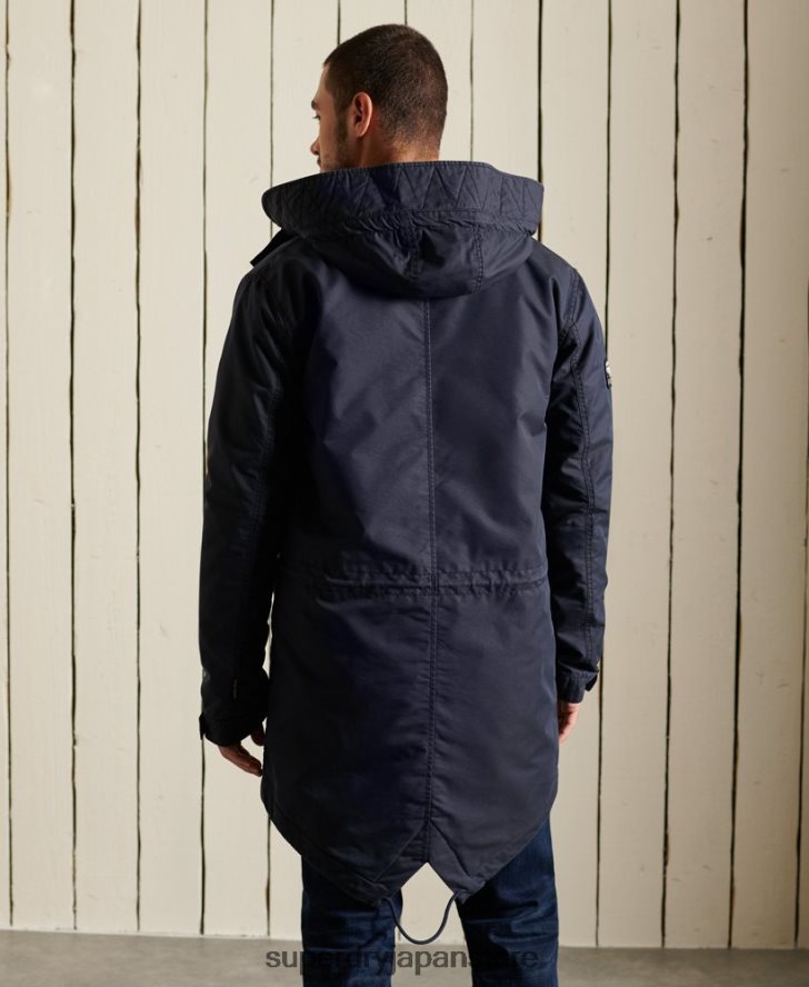 ミリタリーフィッシュテールパーカー 男性 Superdry 衣類 青 2J62PZ4680
