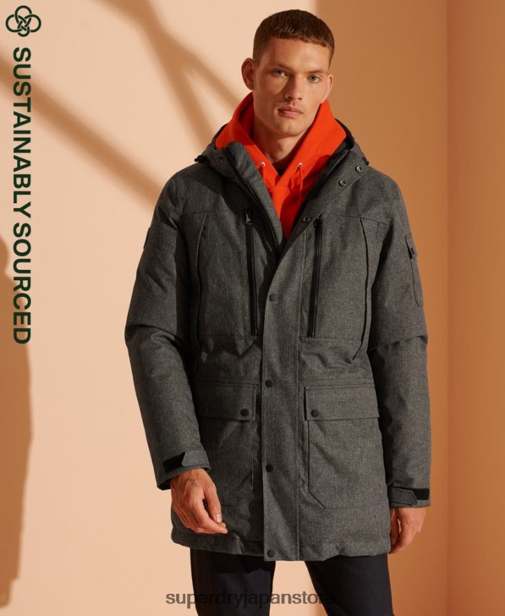 防水ダウンパーカージャケット 男性 Superdry 衣類 グレー 2J62PZ4681