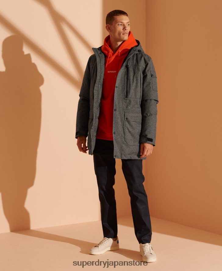 防水ダウンパーカージャケット 男性 Superdry 衣類 グレー 2J62PZ4681