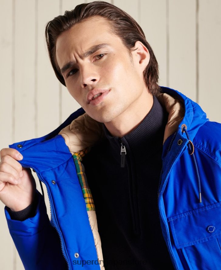 マウンテンパデッドパーカーコート 男性 Superdry 衣類 青 2J62PZ4684