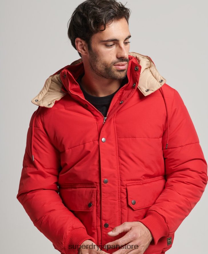マウンテンパファージャケット 男性 Superdry 衣類 赤 2J62PZ4685