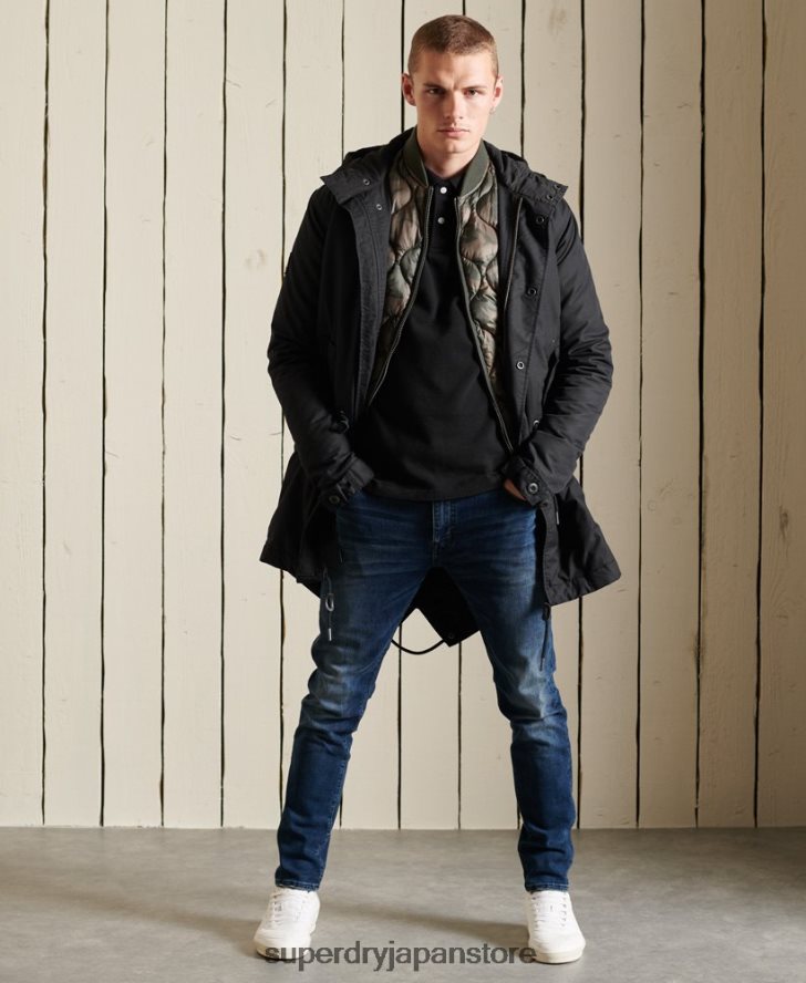 ミリタリーフィッシュテールパーカー 男性 Superdry 衣類 濃い灰色 2J62PZ4687