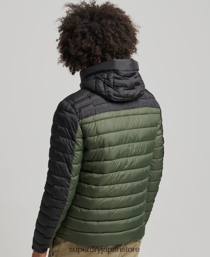 エクスペディションレーダーキルティングミックスフジジャケット 男性 Superdry 衣類 カーキ 2J62PZ4694