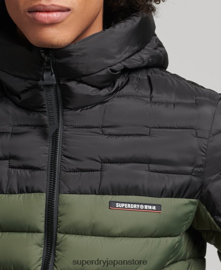 エクスペディションレーダーキルティングミックスフジジャケット 男性 Superdry 衣類 カーキ 2J62PZ4694