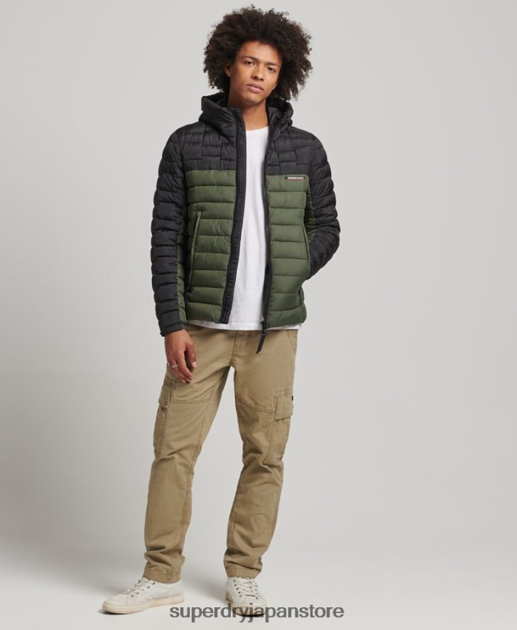 エクスペディションレーダーキルティングミックスフジジャケット 男性 Superdry 衣類 カーキ 2J62PZ4694