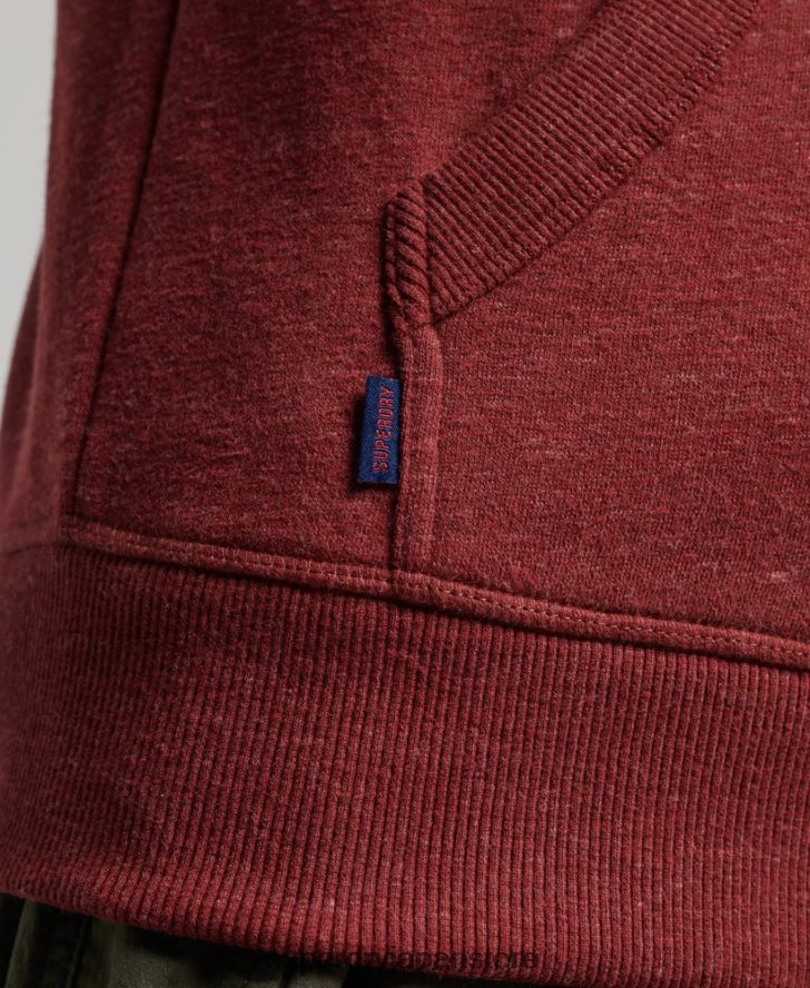 ヴィンテージロゴ刺繍ジップパーカー 男性 Superdry 衣類 赤 2J62PZ469