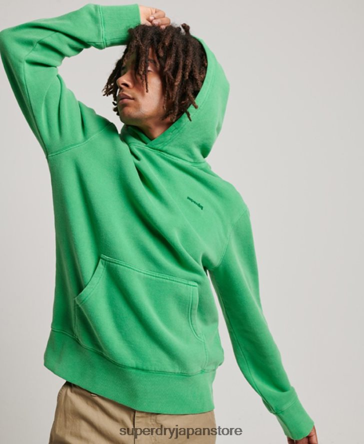 ヴィンテージウォッシュパーカー 男性 Superdry 衣類 緑 2J62PZ470