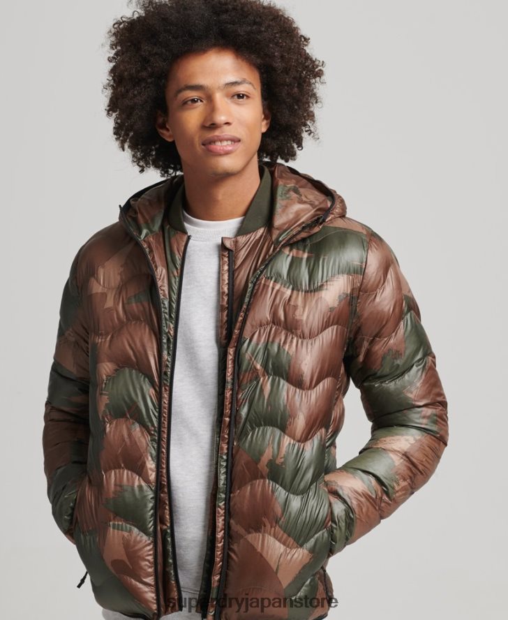 フード付きミッドレイヤージャケット 男性 Superdry 衣類 緑 2J62PZ4700