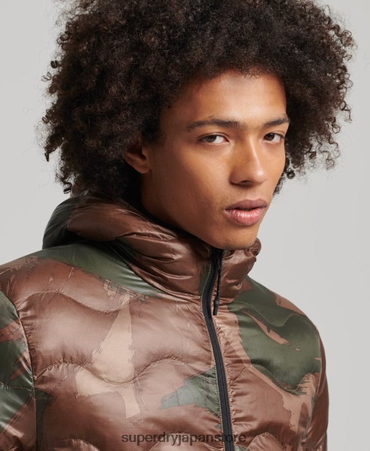 フード付きミッドレイヤージャケット 男性 Superdry 衣類 緑 2J62PZ4700