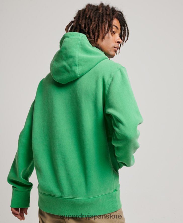 ヴィンテージウォッシュパーカー 男性 Superdry 衣類 緑 2J62PZ470