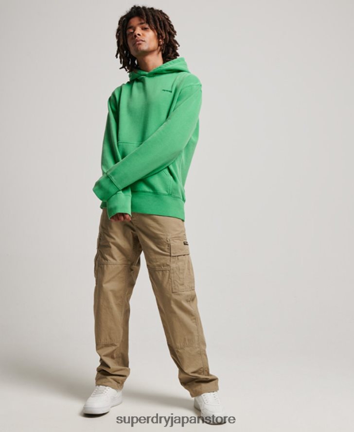 ヴィンテージウォッシュパーカー 男性 Superdry 衣類 緑 2J62PZ470