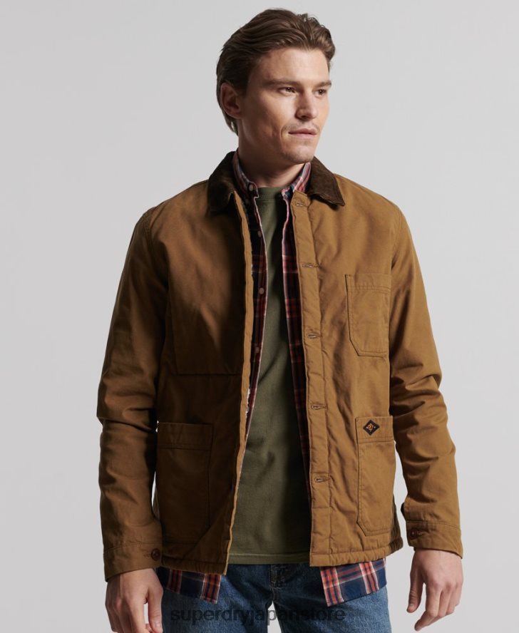 ユーティリティミックスオーバーシャ​​ツ 男性 Superdry 衣類 茶色 2J62PZ4712