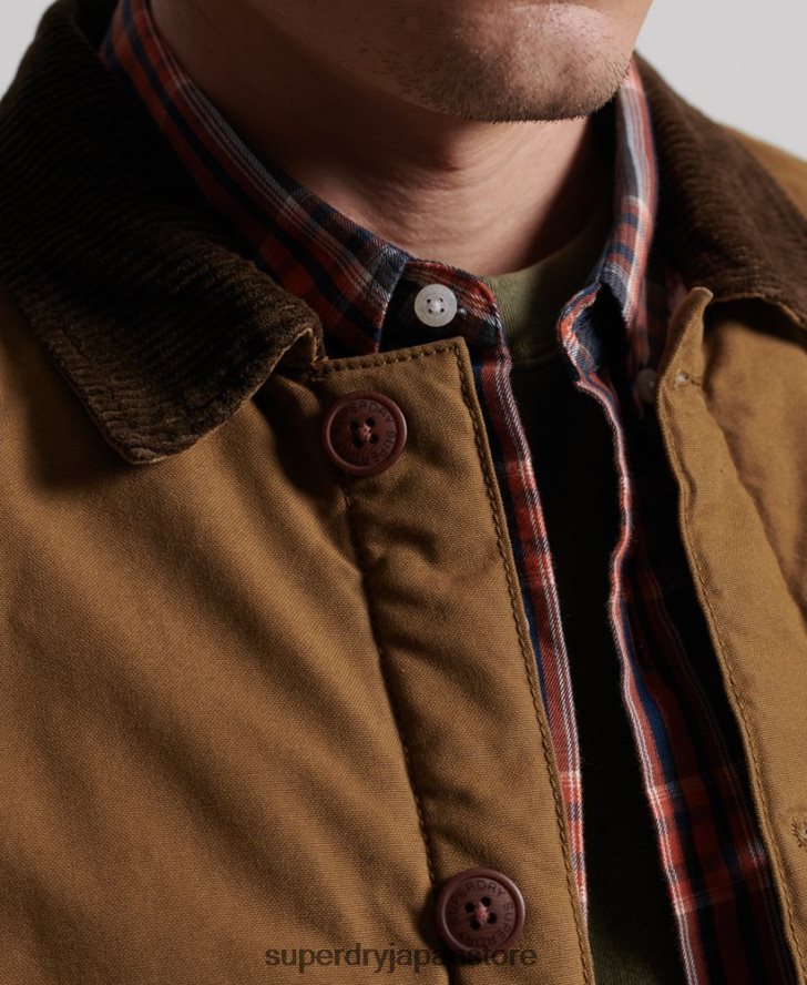 ユーティリティミックスオーバーシャ​​ツ 男性 Superdry 衣類 茶色 2J62PZ4712
