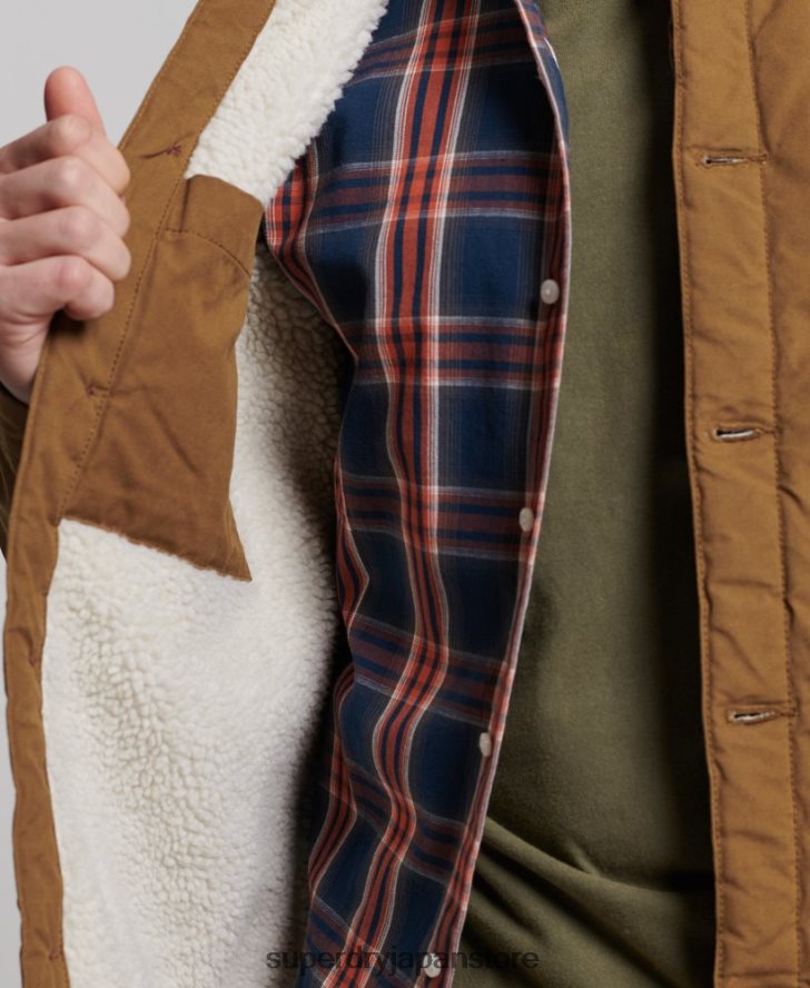 ユーティリティミックスオーバーシャ​​ツ 男性 Superdry 衣類 茶色 2J62PZ4712