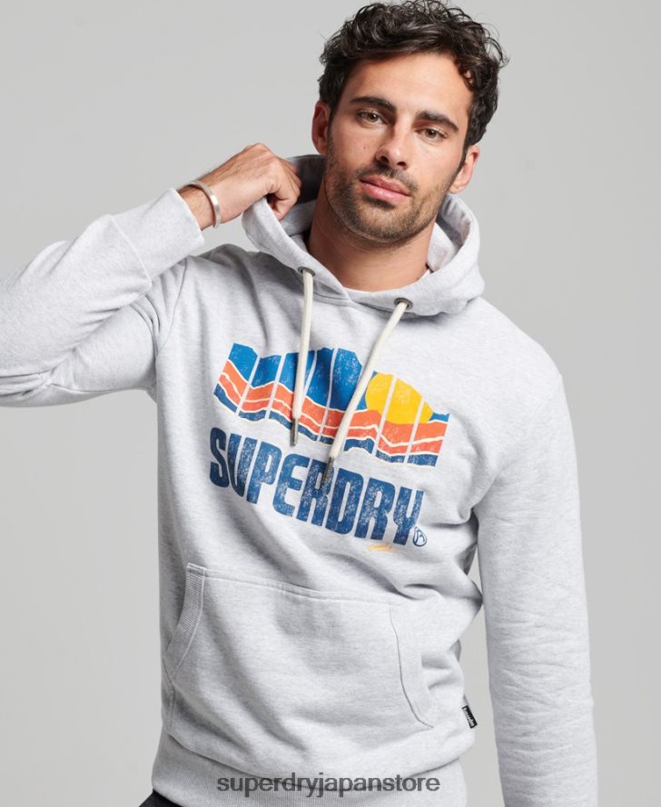 アウトドアに最適なパーカー 男性 Superdry 衣類 グレー 2J62PZ472