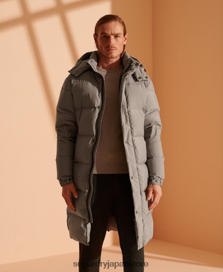 限定版延縄リサイクル ダウン ジャケット 男性 Superdry 衣類 ライトグレー 2J62PZ4720