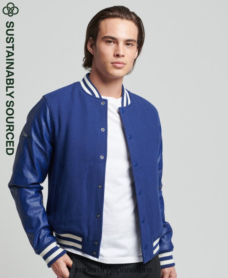 ヴィンテージ代表ボンバージャケット 男性 Superdry 衣類 青 2J62PZ4721