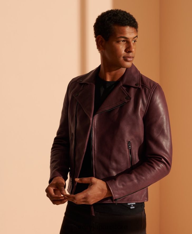レザーバイカージャケット 男性 Superdry 衣類 紫 2J62PZ4725