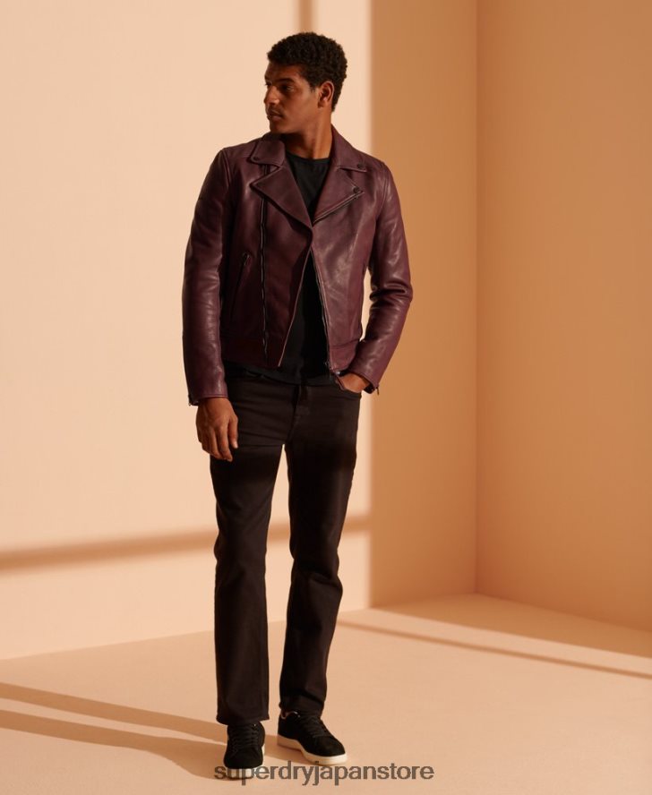 レザーバイカージャケット 男性 Superdry 衣類 紫 2J62PZ4725