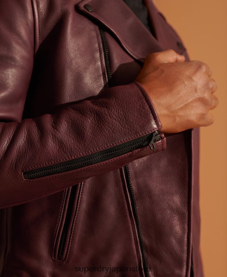 レザーバイカージャケット 男性 Superdry 衣類 紫 2J62PZ4725