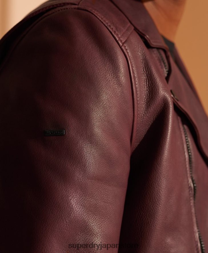 レザーバイカージャケット 男性 Superdry 衣類 紫 2J62PZ4725