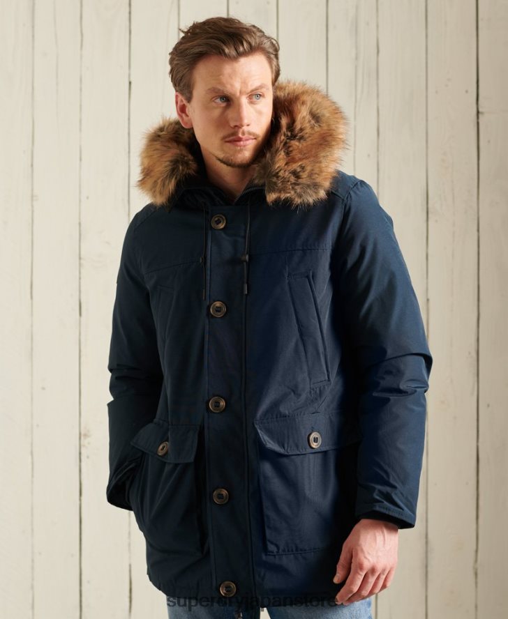 ルーキーダウンパーカーコート 男性 Superdry 衣類 海軍 2J62PZ4727