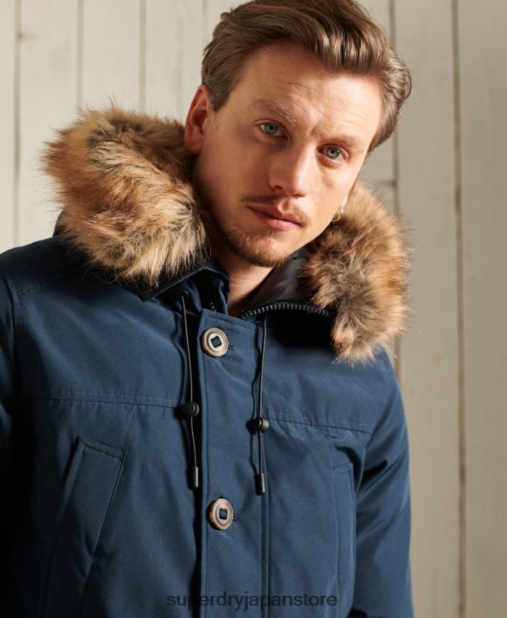 ルーキーダウンパーカーコート 男性 Superdry 衣類 海軍 2J62PZ4727