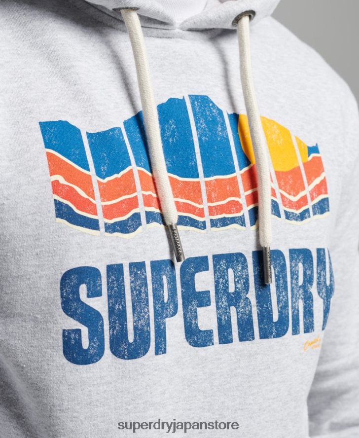 アウトドアに最適なパーカー 男性 Superdry 衣類 グレー 2J62PZ472