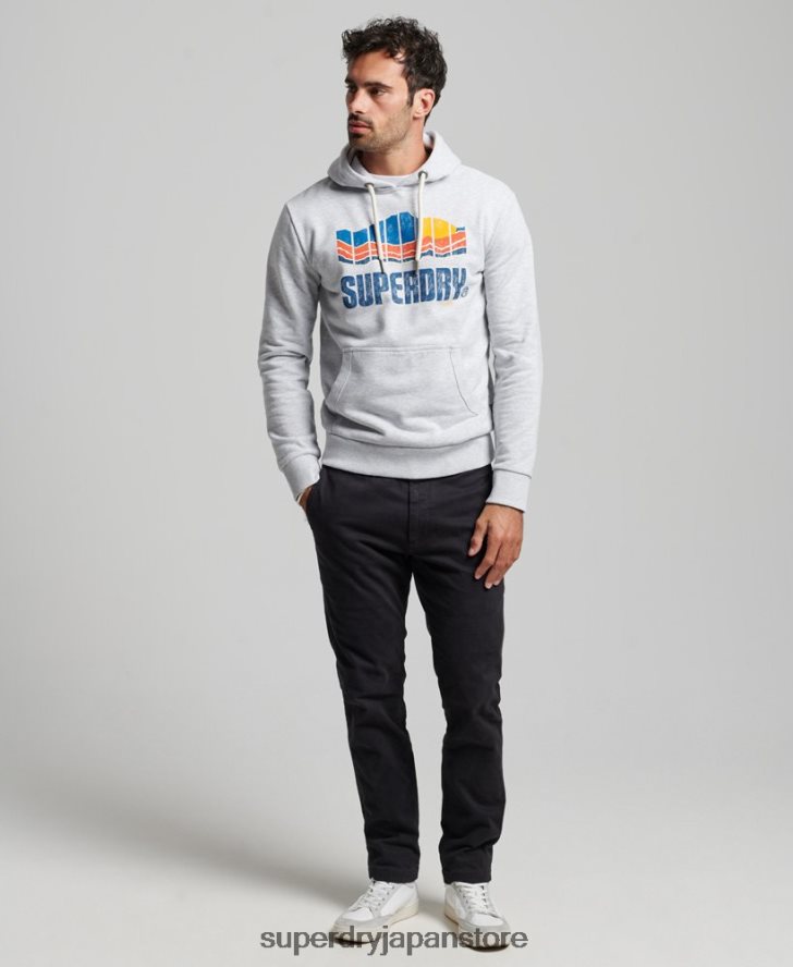 アウトドアに最適なパーカー 男性 Superdry 衣類 グレー 2J62PZ472
