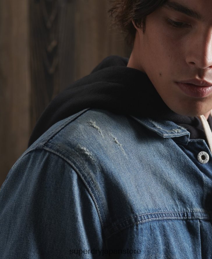 限定版ドライ日本製ワーカージャケット 男性 Superdry 衣類 青 2J62PZ4733