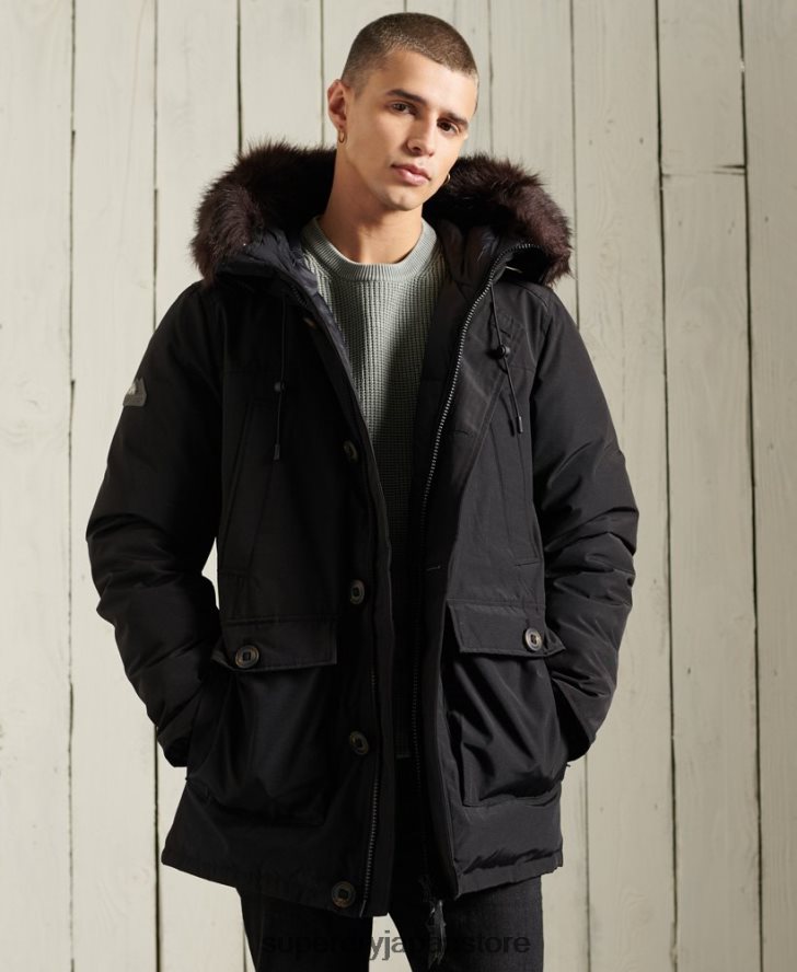 ルーキーダウンパーカーコート 男性 Superdry 衣類 黒 2J62PZ4734