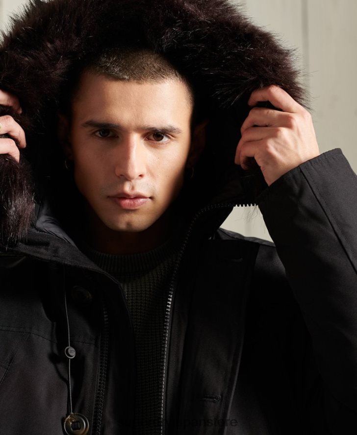 ルーキーダウンパーカーコート 男性 Superdry 衣類 黒 2J62PZ4734