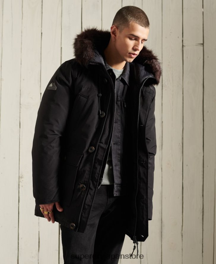 ルーキーダウンパーカーコート 男性 Superdry 衣類 黒 2J62PZ4734