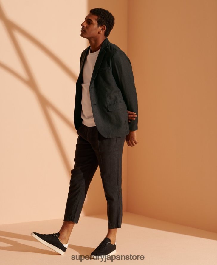 限定版麻ブレザー 男性 Superdry 衣類 黒 2J62PZ4737
