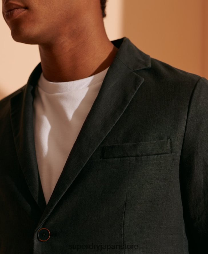 限定版麻ブレザー 男性 Superdry 衣類 黒 2J62PZ4737