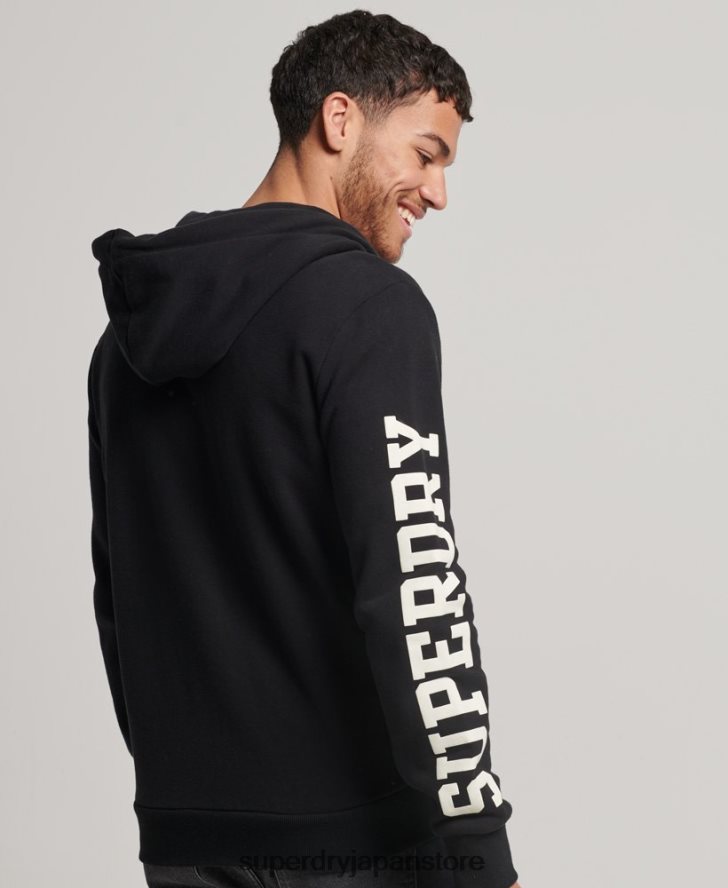 ジムアスレチックジップパーカー 男性 Superdry 衣類 黒 2J62PZ473