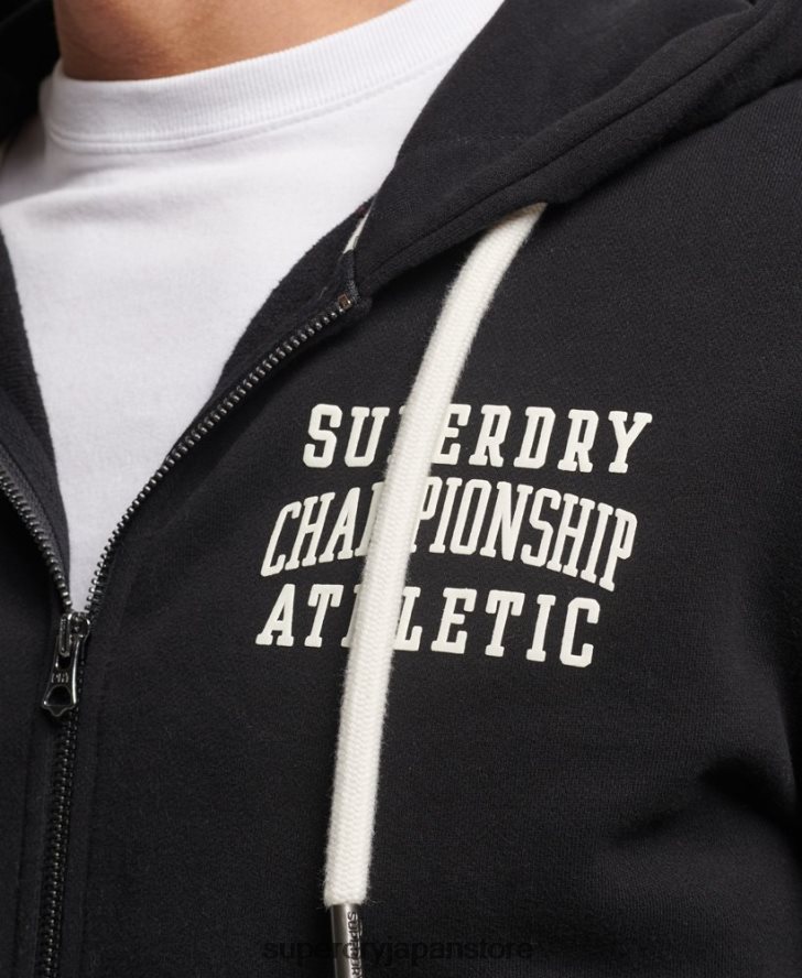 ジムアスレチックジップパーカー 男性 Superdry 衣類 黒 2J62PZ473