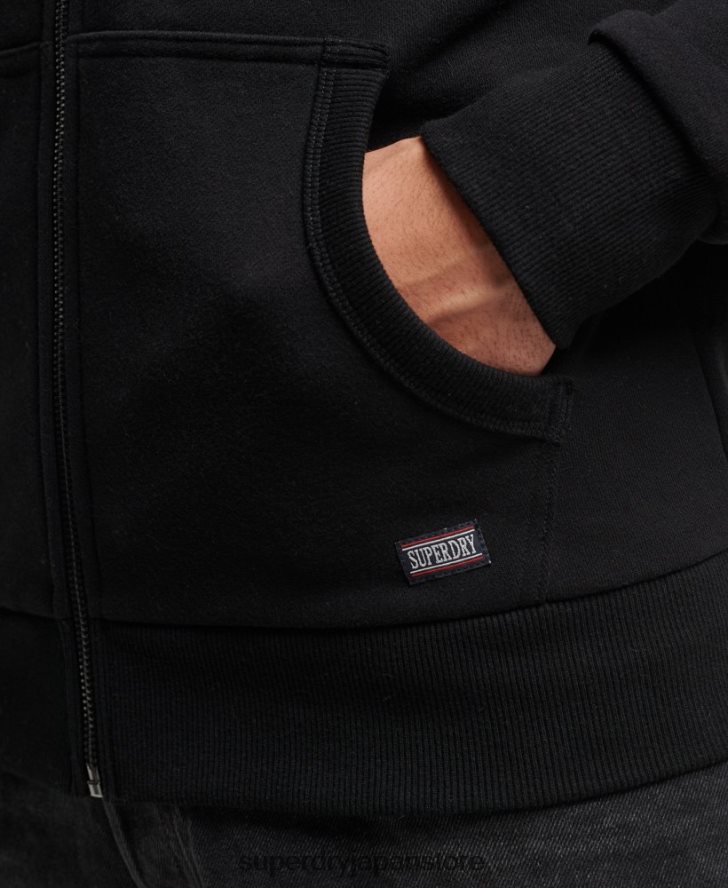 ジムアスレチックジップパーカー 男性 Superdry 衣類 黒 2J62PZ473