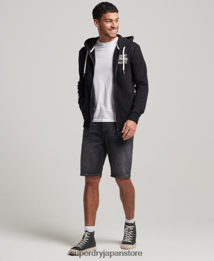ジムアスレチックジップパーカー 男性 Superdry 衣類 黒 2J62PZ473
