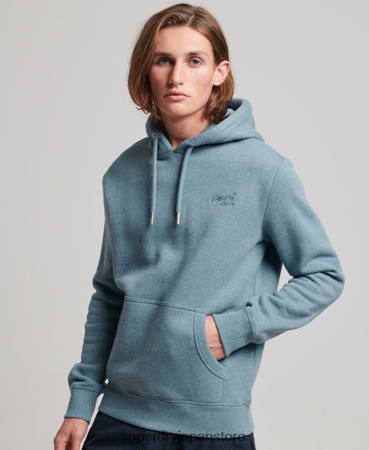 ヴィンテージロゴ刺繍パーカー 男性 Superdry 衣類 ライトブルー 2J62PZ474