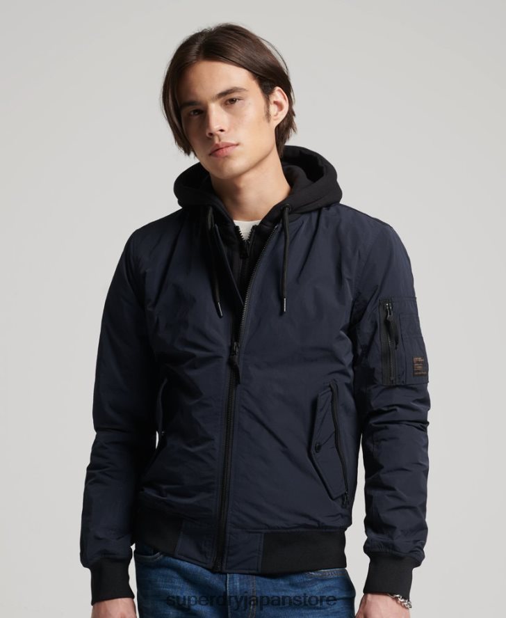 軍用フライトボンバージャケット 男性 Superdry 衣類 海軍 2J62PZ4741