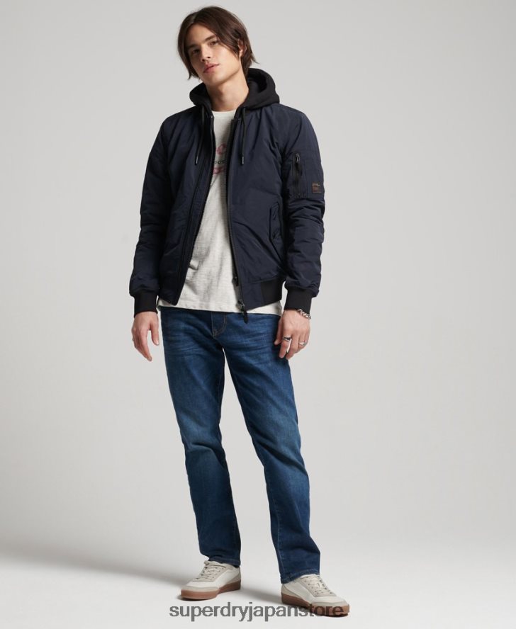 軍用フライトボンバージャケット 男性 Superdry 衣類 海軍 2J62PZ4741