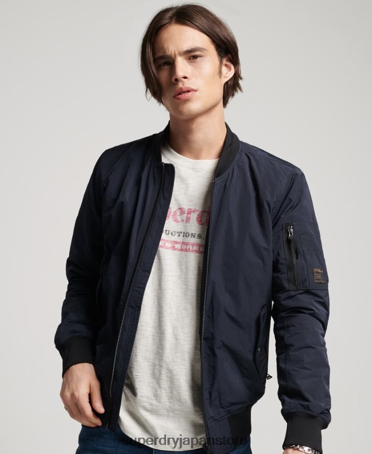 軍用フライトボンバージャケット 男性 Superdry 衣類 海軍 2J62PZ4741