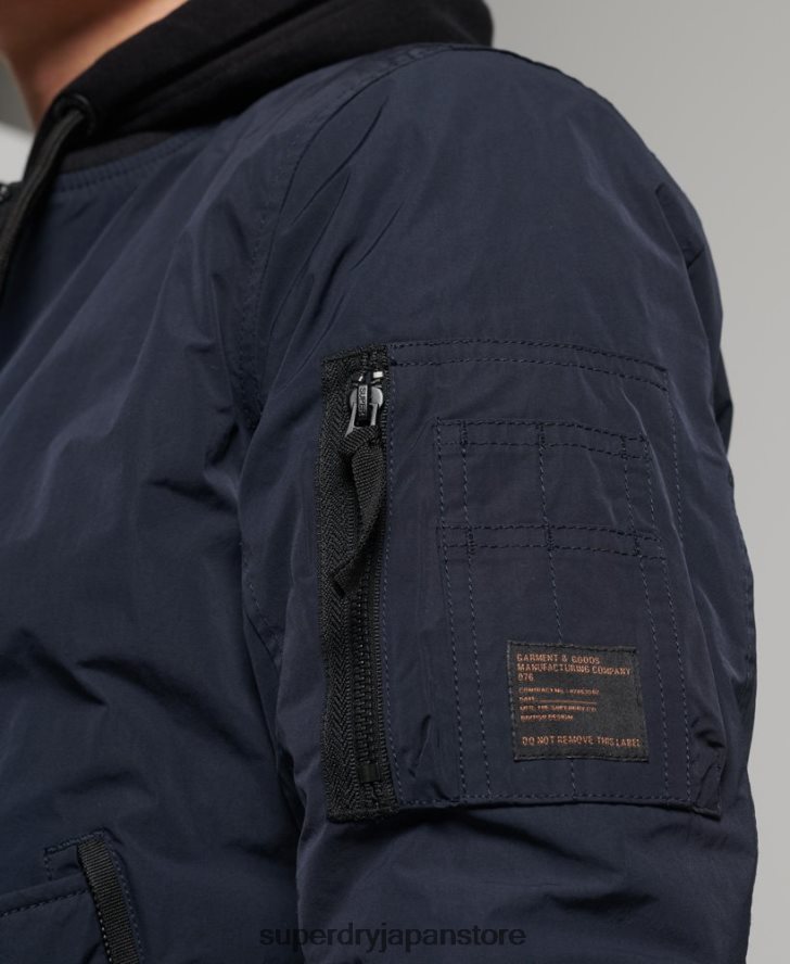 軍用フライトボンバージャケット 男性 Superdry 衣類 海軍 2J62PZ4741