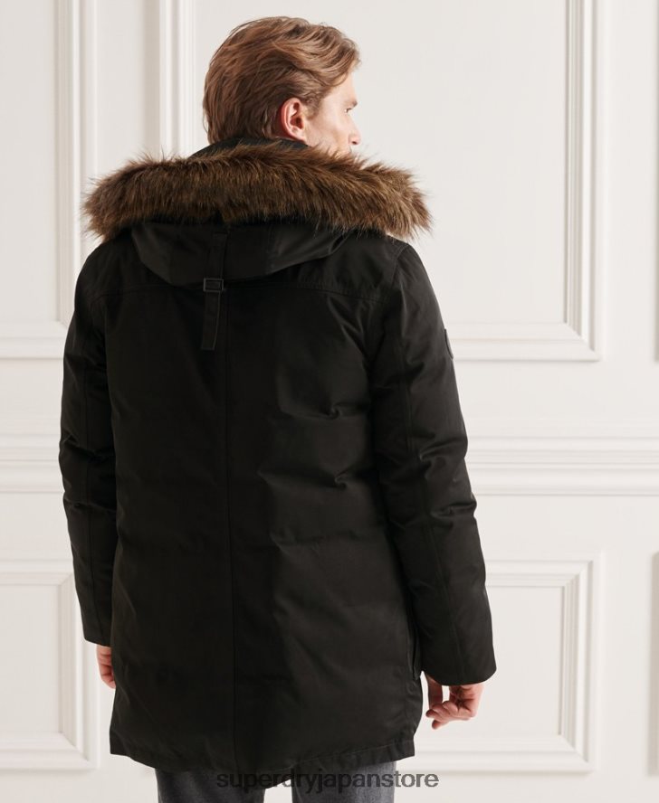 スタジオエベレストダウンパーカーコート 男性 Superdry 衣類 黒 2J62PZ4742