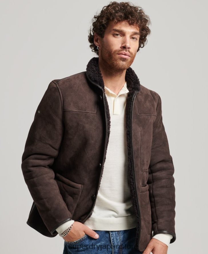 ムートンデッキジャケット 男性 Superdry 衣類 茶色 2J62PZ4743