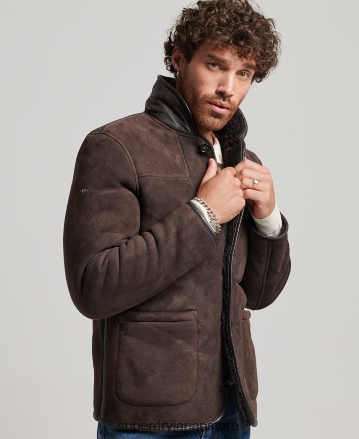 ムートンデッキジャケット 男性 Superdry 衣類 茶色 2J62PZ4743