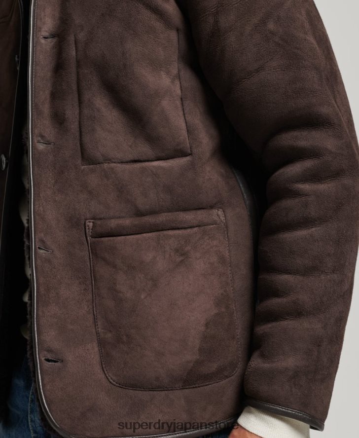 ムートンデッキジャケット 男性 Superdry 衣類 茶色 2J62PZ4743